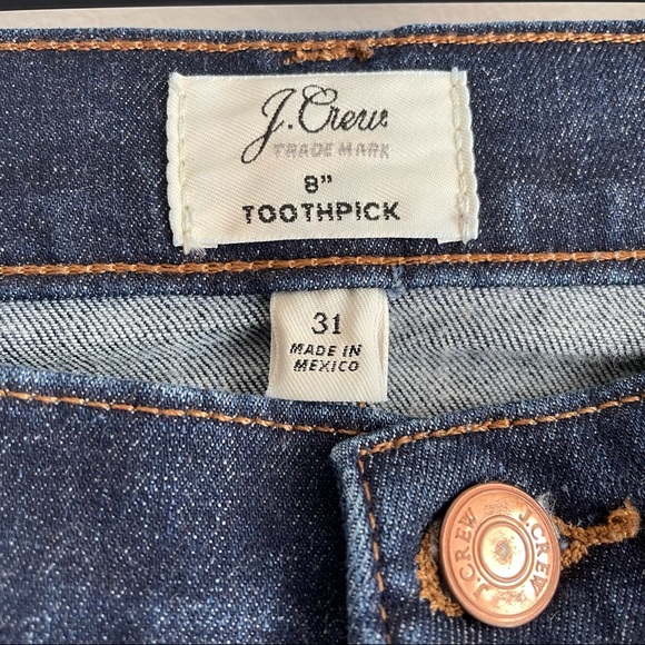 J. Crew 8" Toothpick Skinny Jeans Size 31 - Picture 2 of 7